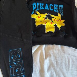 Black Pikachu Hoodie and Sweatpants Set